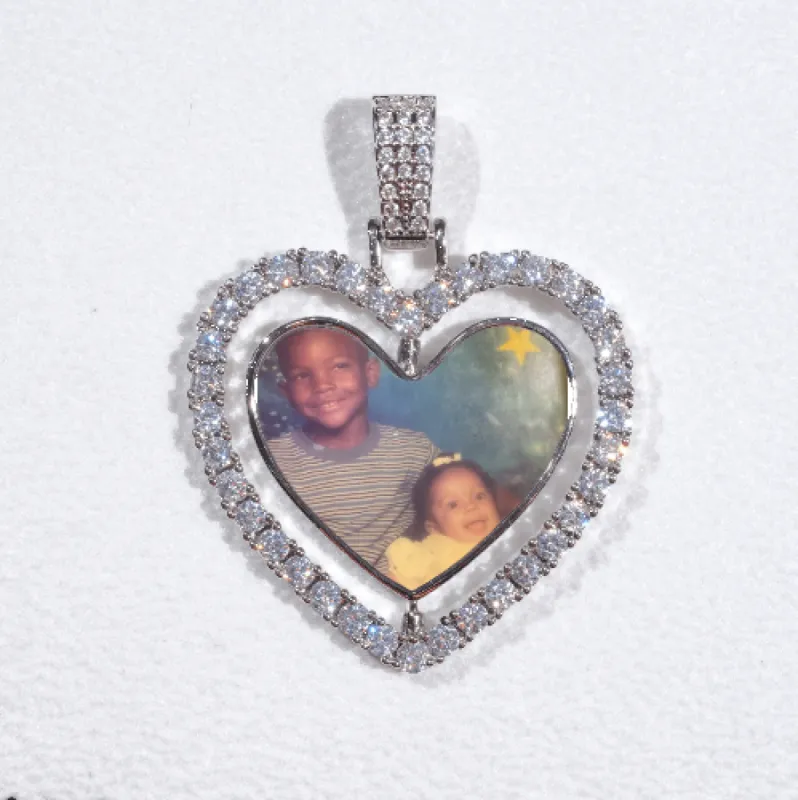 3D Spinning 2-Faced Heart Custom Picture Pendant sold by The GUU Shop