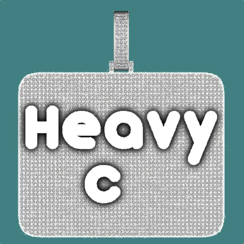 CUSTOM LETTER NECKLACE 3D BIG SQUARE sold by The GUU Shop