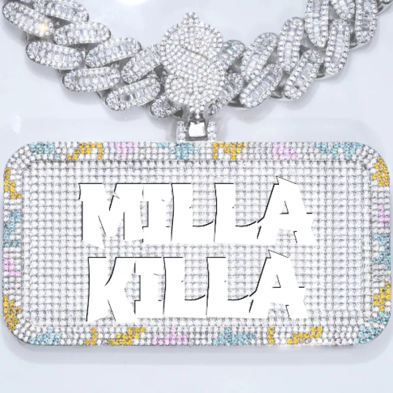 CUSTOM LETTER NECKLACE 3D COLORFUL SQUARE sold by The GUU Shop