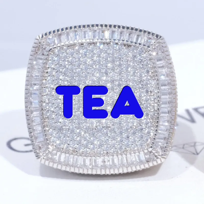 CUSTOM LETTER 3D ICED RING sold by The GUU Shop