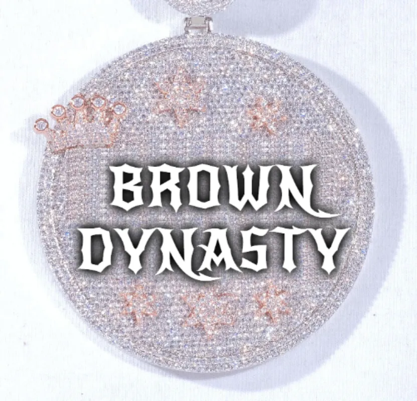 CUSTOM LETTER NECKLACE 3D BIG CROWN DISC made by The GUU Shop