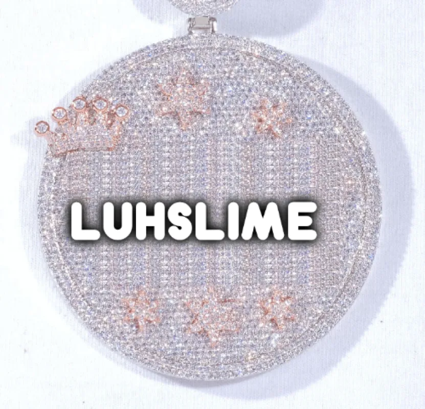 CUSTOM LETTER NECKLACE 3D BIG CROWN DISC sold by The GUU Shop