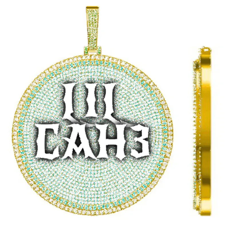 CUSTOM LETTER NECKLACE 3D BIG DISC sold by The GUU Shop