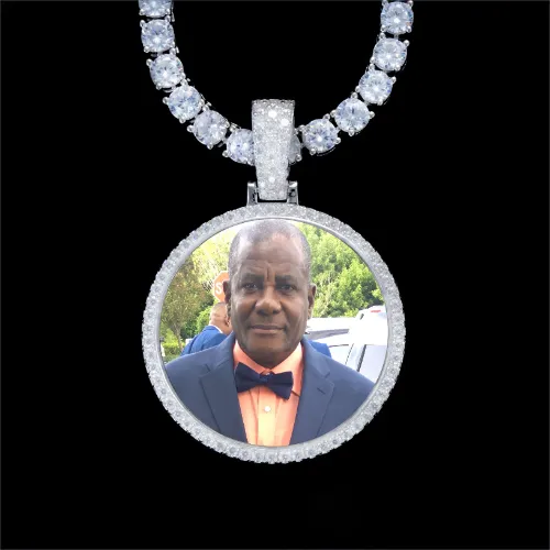 925S & VVS Moissanite 3D Circle Custom Picture Pendant sold by The GUU Shop