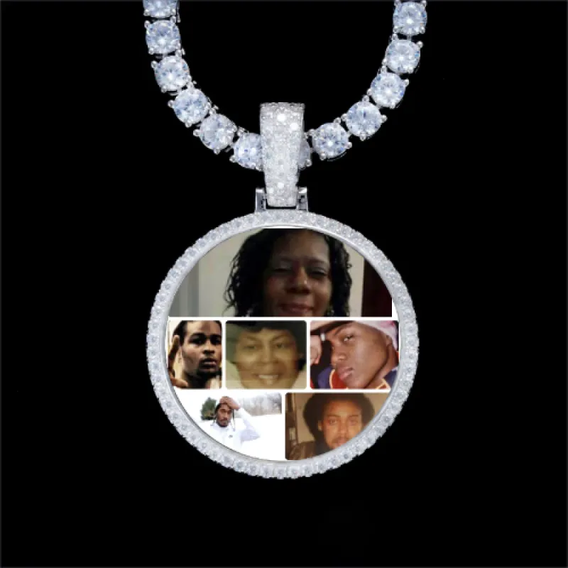 925S & VVS Moissanite 3D Circle Custom Picture Pendant sold by The GUU Shop
