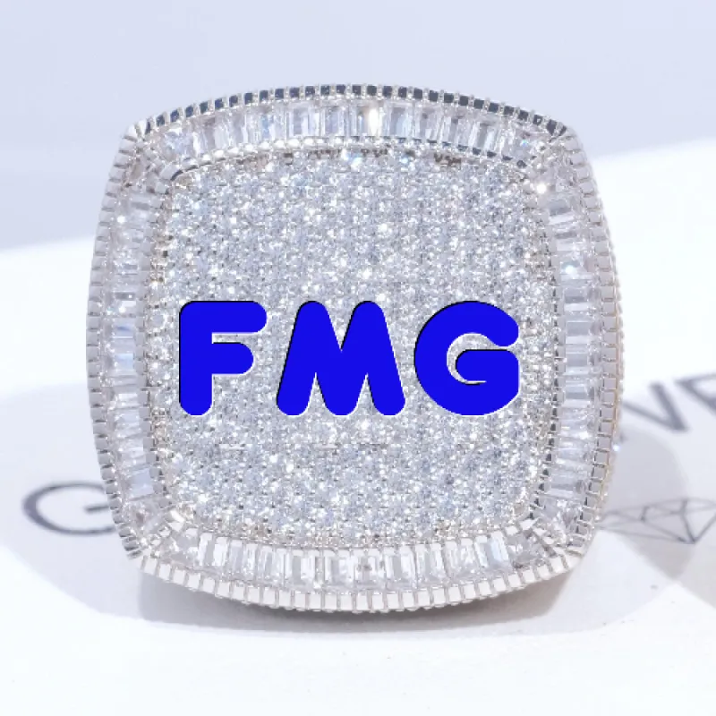 CUSTOM LETTER 3D ICED RING sold by The GUU Shop