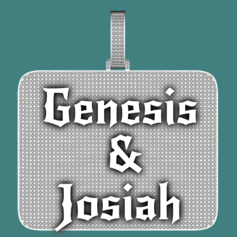 CUSTOM LETTER NECKLACE 3D BIG SQUARE sold by The GUU Shop