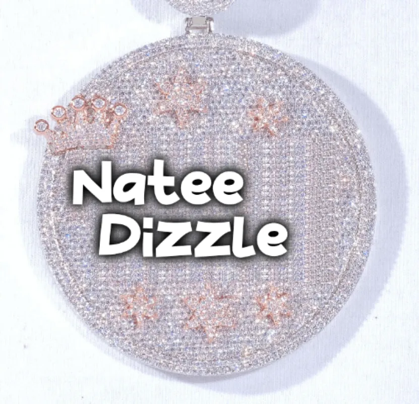 CUSTOM LETTER NECKLACE 3D BIG CROWN DISC sold by The GUU Shop