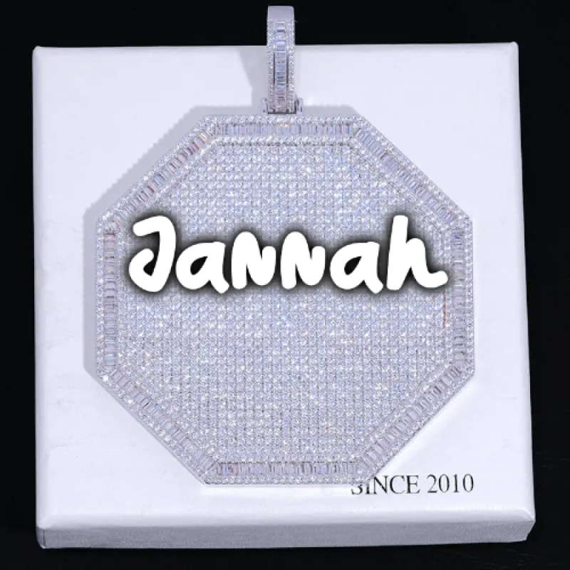 CUSTOM LETTER NECKLACE 3D BIG OCTAGON sold by The GUU Shop