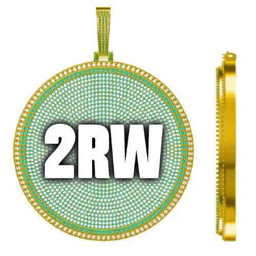 CUSTOM LETTER NECKLACE 3D BIG DISC sold by The GUU Shop