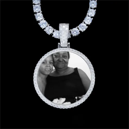 925S & VVS Moissanite 3D Circle Custom Picture Pendant sold by The GUU Shop