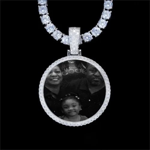 925S & VVS Moissanite 3D Circle Custom Picture Pendant sold by The GUU Shop