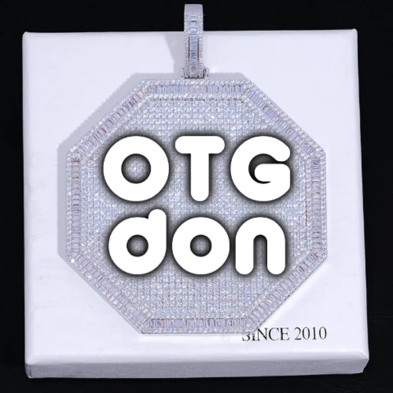 CUSTOM LETTER NECKLACE 3D BIG OCTAGON sold by The GUU Shop