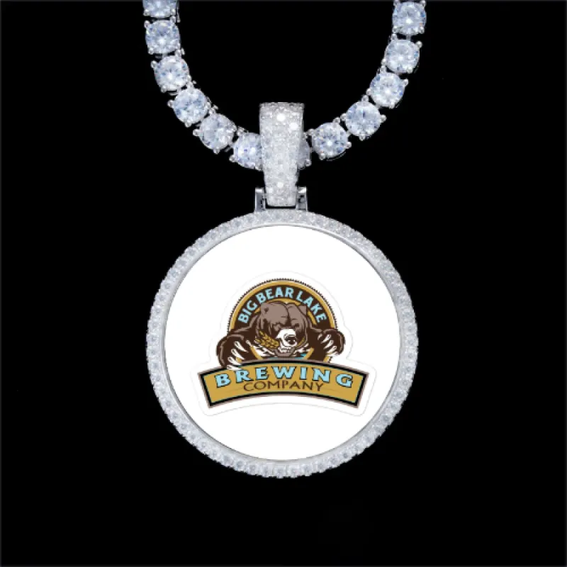 925S & VVS Moissanite 3D Circle Custom Picture Pendant sold by The GUU Shop