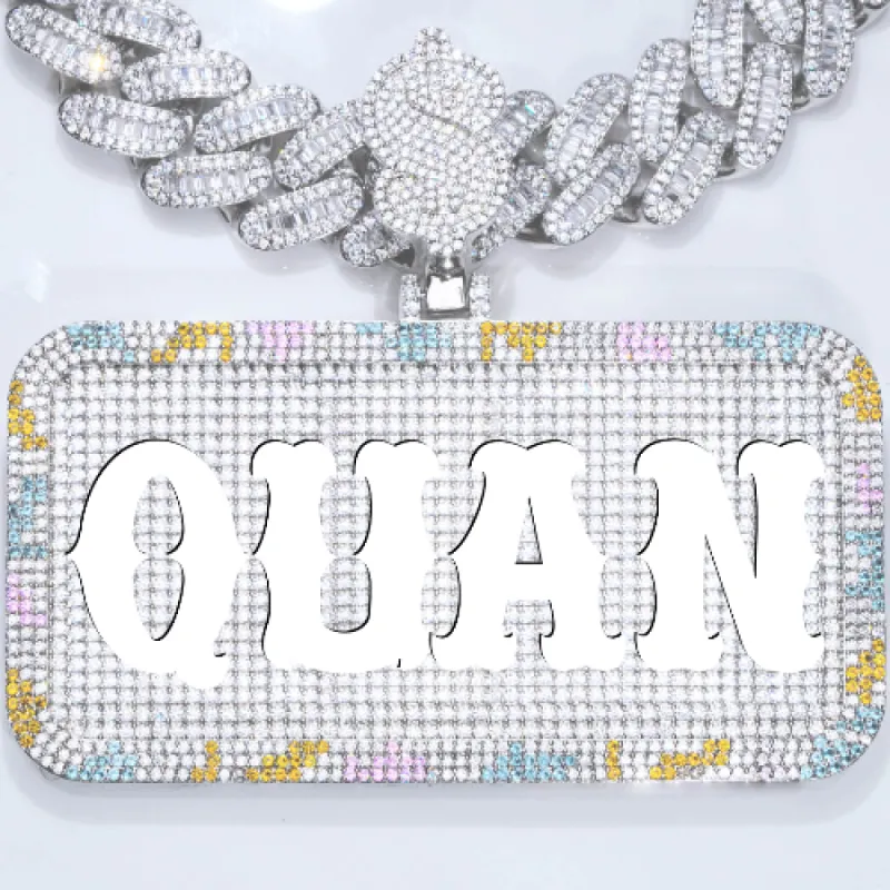 CUSTOM LETTER NECKLACE 3D COLORFUL SQUARE made by The GUU Shop