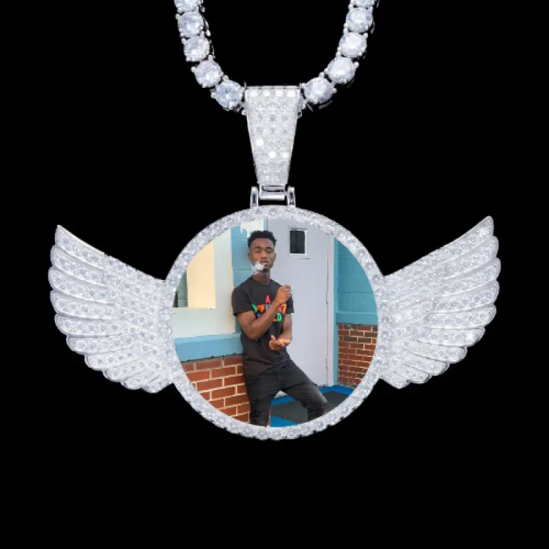 925S & VVS Moissanite 3D Wing Custom Picture Pendant sold by The GUU Shop
