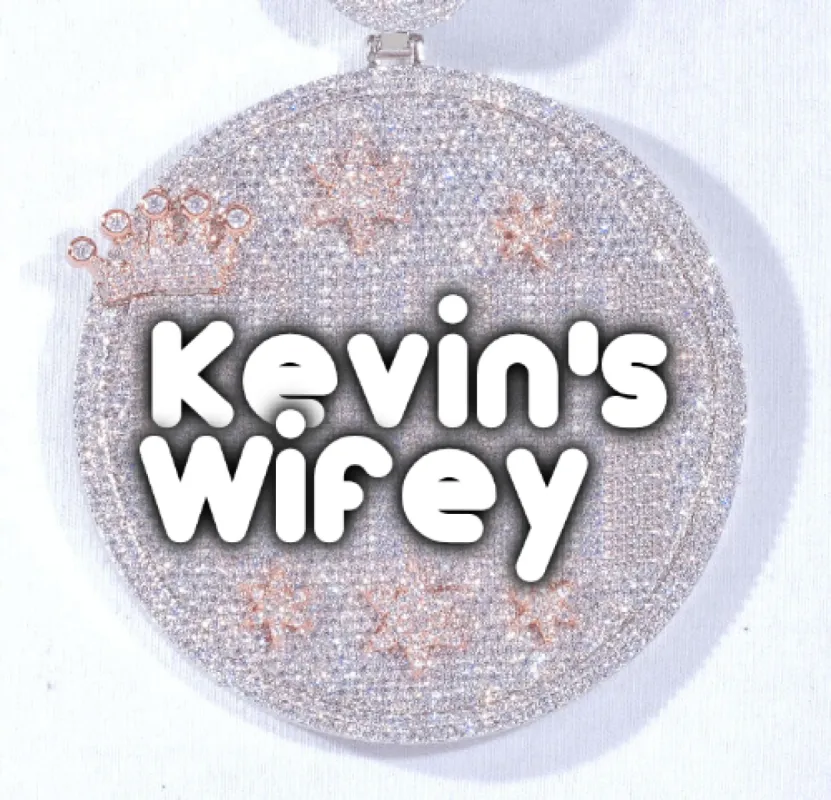 CUSTOM LETTER NECKLACE 3D BIG CROWN DISC sold by The GUU Shop