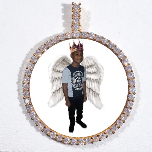 LARGE 3D CIRCLE CUSTOM PICTURE PENDANT sold by The GUU Shop