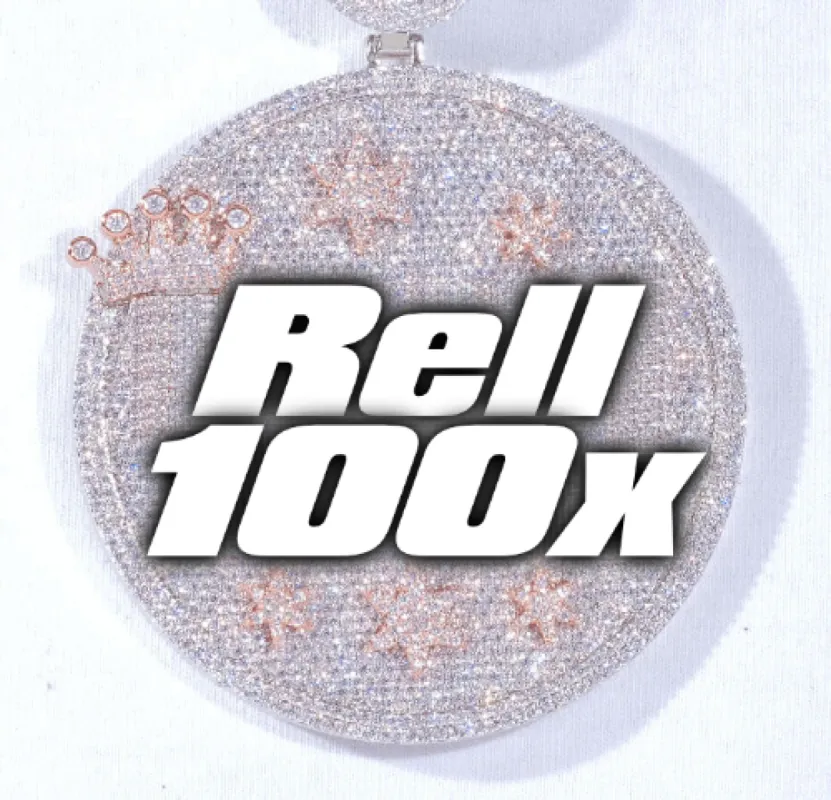 CUSTOM LETTER NECKLACE 3D BIG CROWN DISC sold by The GUU Shop