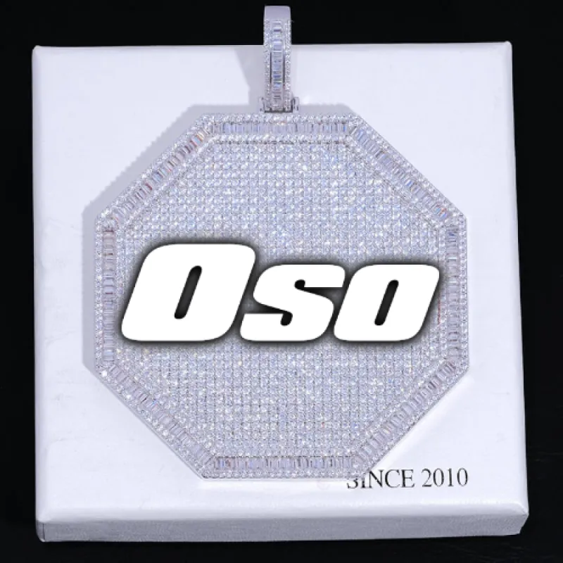 CUSTOM LETTER NECKLACE 3D BIG OCTAGON sold by The GUU Shop