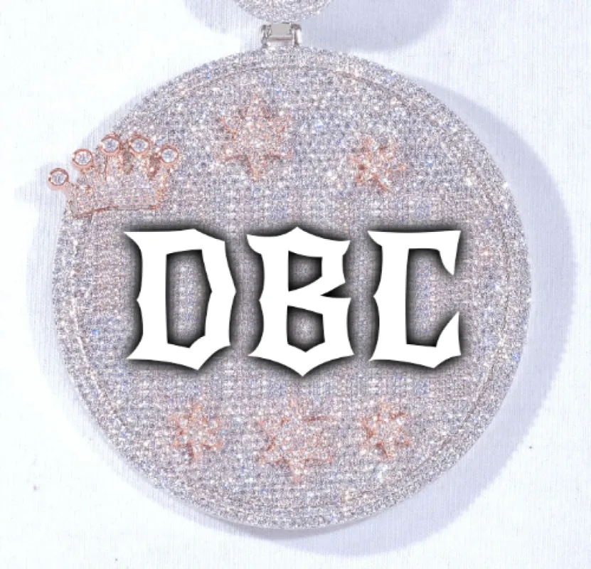 CUSTOM LETTER NECKLACE 3D BIG CROWN DISC made by The GUU Shop