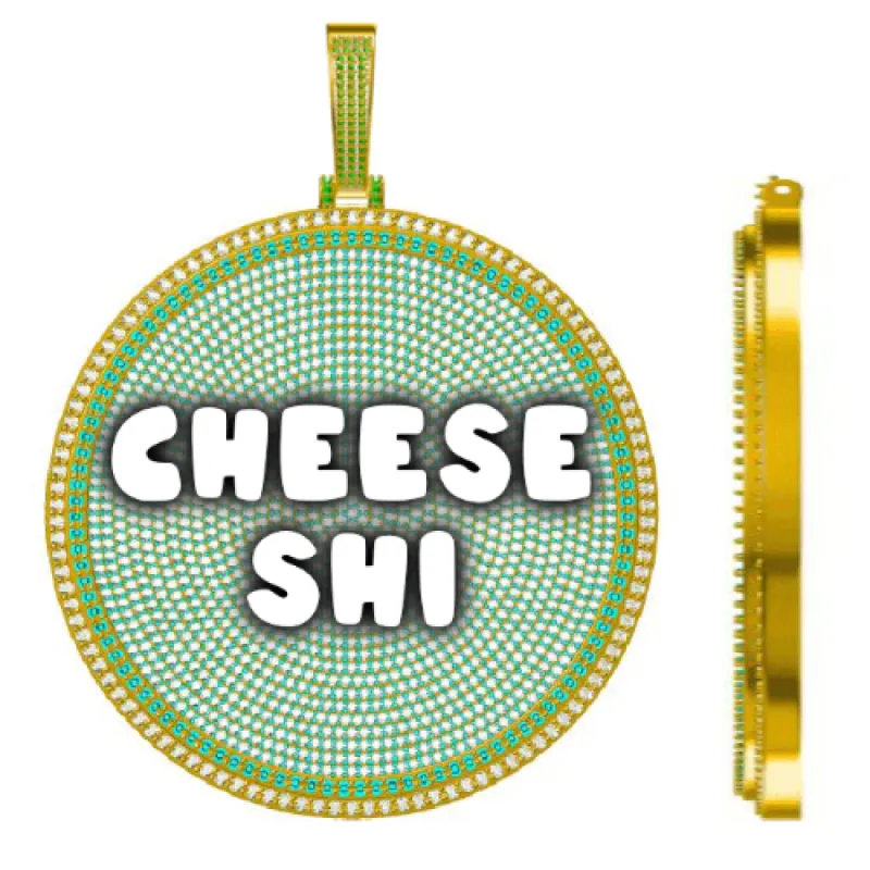 CUSTOM LETTER NECKLACE 3D BIG DISC sold by The GUU Shop