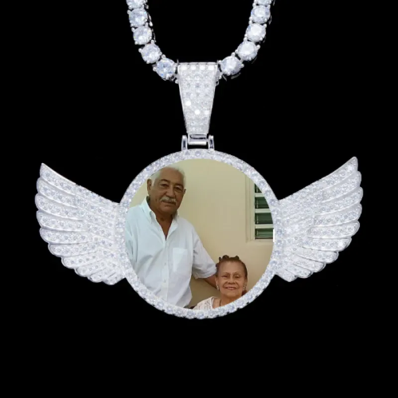 925S & VVS Moissanite 3D Wing Custom Picture Pendant sold by The GUU Shop