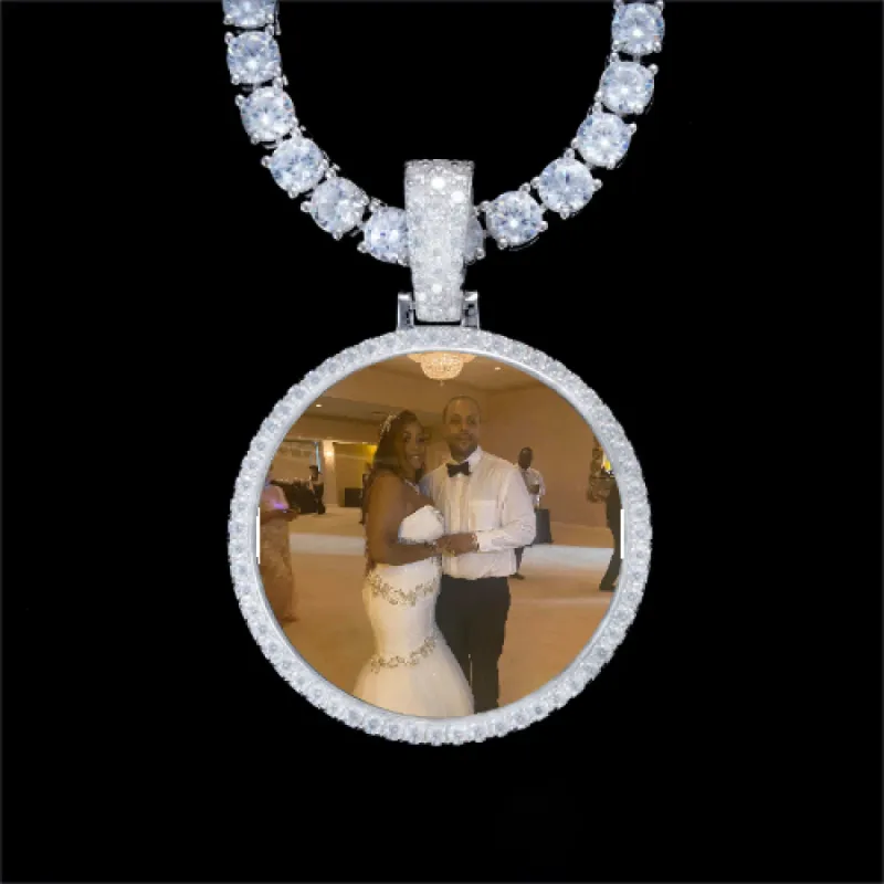 925S & VVS Moissanite 3D Circle Custom Picture Pendant sold by The GUU Shop