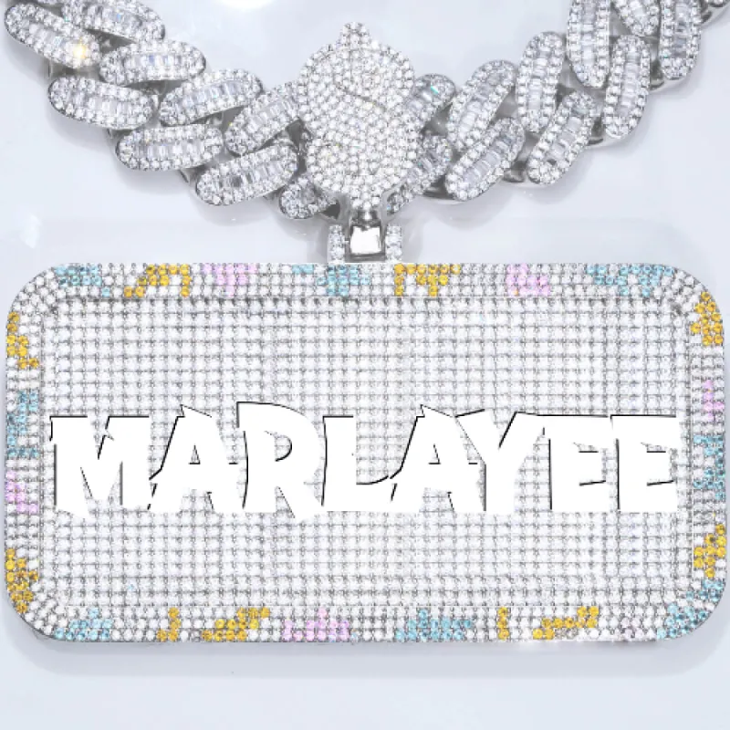 CUSTOM LETTER NECKLACE 3D COLORFUL SQUARE sold by The GUU Shop