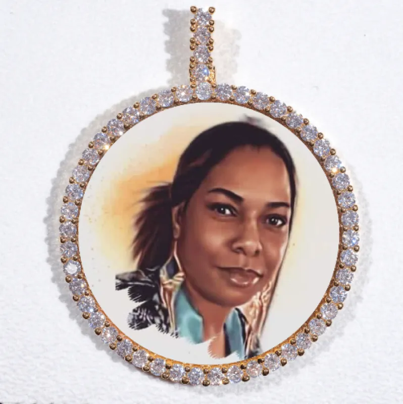 LARGE 3D CIRCLE CUSTOM PICTURE PENDANT sold by The GUU Shop