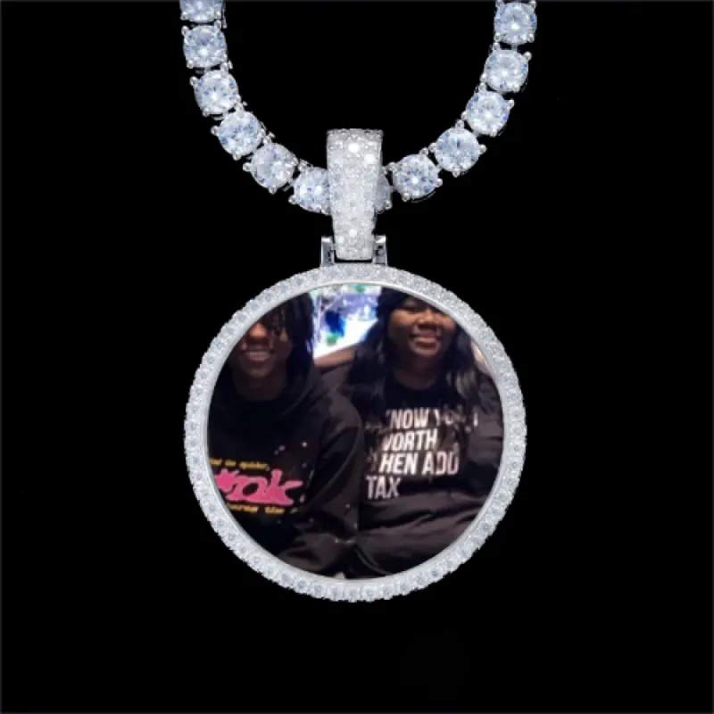 925S & VVS Moissanite 3D Circle Custom Picture Pendant sold by The GUU Shop