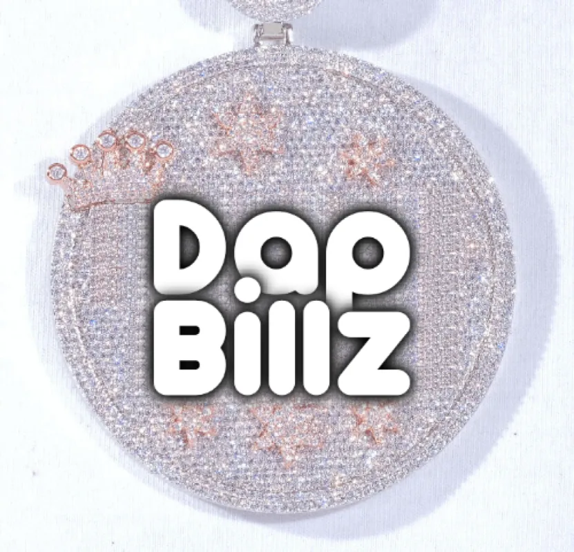 CUSTOM LETTER NECKLACE 3D BIG CROWN DISC sold by The GUU Shop