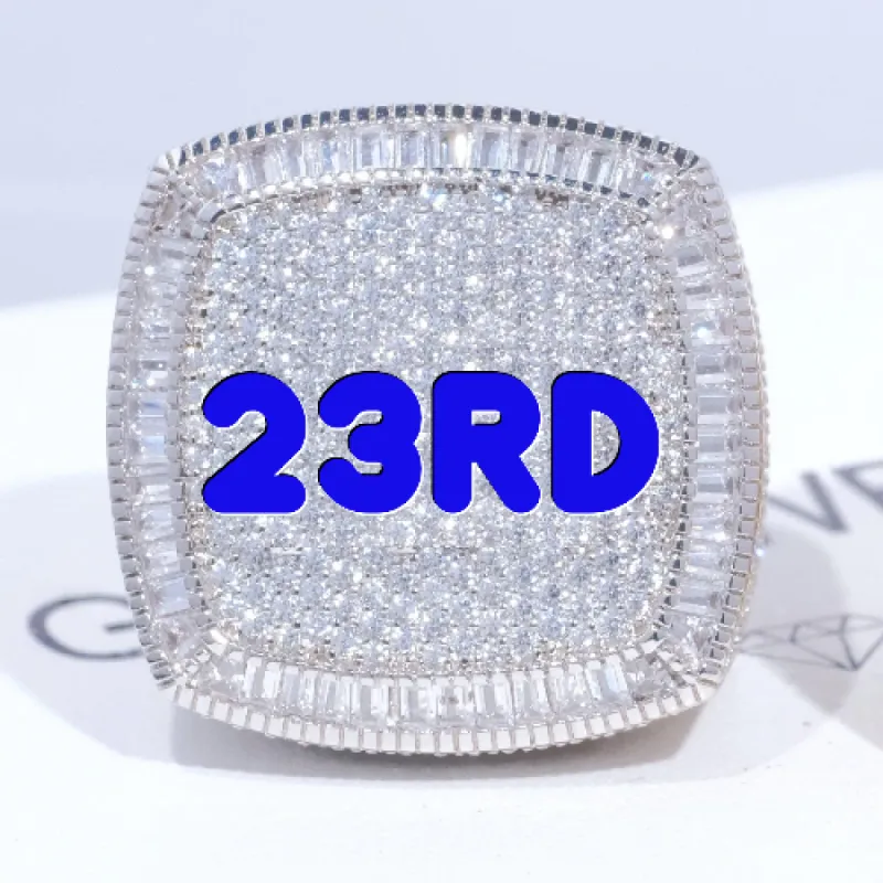 CUSTOM LETTER 3D ICED RING sold by The GUU Shop