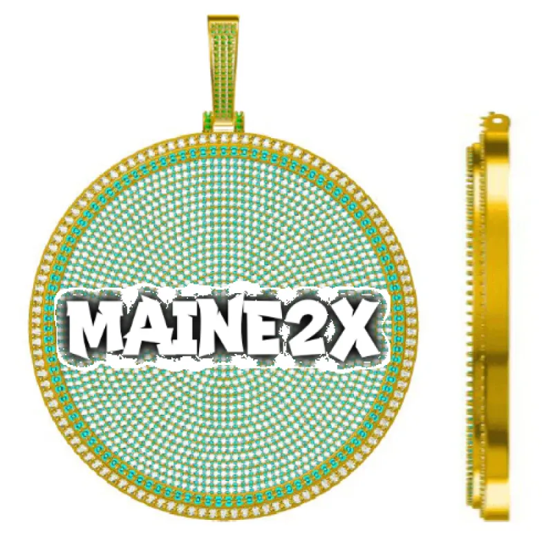 CUSTOM LETTER NECKLACE 3D BIG DISC sold by The GUU Shop