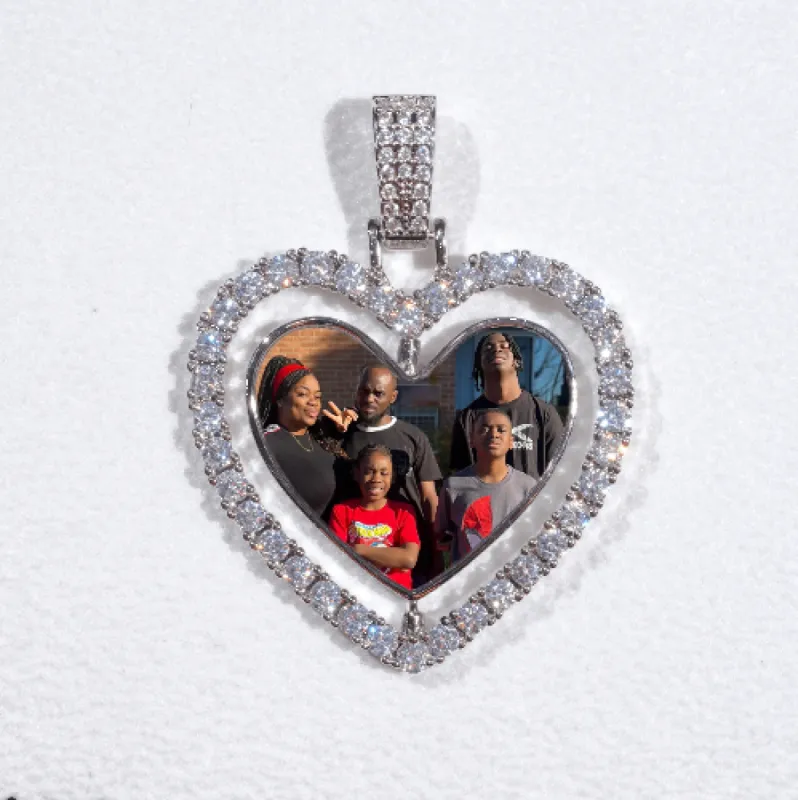 3D Spinning 2-Faced Heart Custom Picture Pendant sold by The GUU Shop