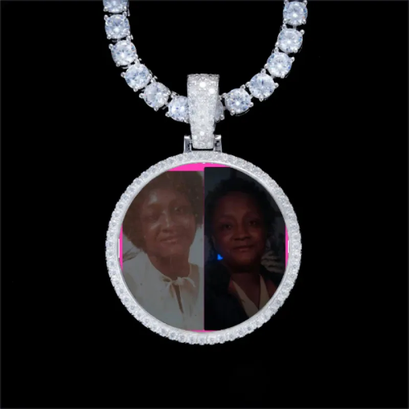 925S & VVS Moissanite 3D Circle Custom Picture Pendant sold by The GUU Shop