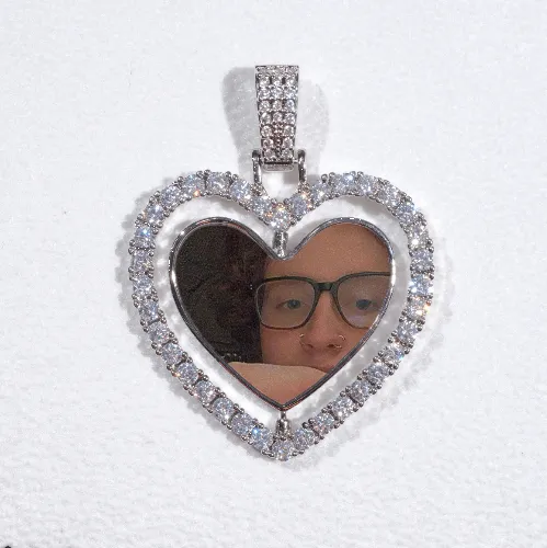 3D Spinning 2-Faced Heart Custom Picture Pendant sold by The GUU Shop