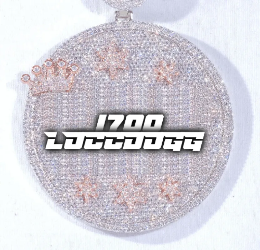 CUSTOM LETTER NECKLACE 3D BIG CROWN DISC sold by The GUU Shop