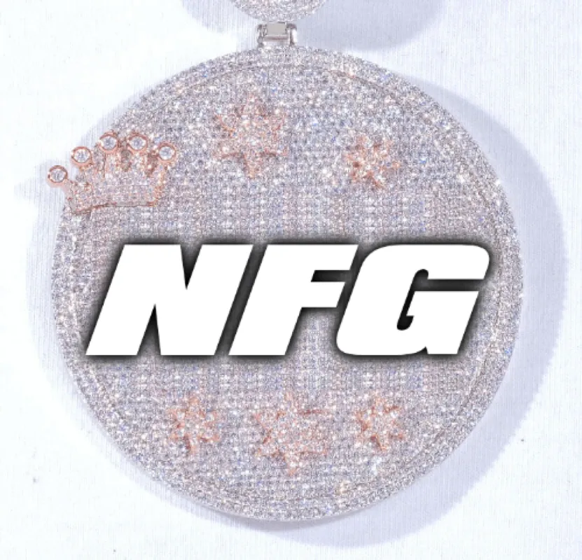 CUSTOM LETTER NECKLACE 3D BIG CROWN DISC sold by The GUU Shop