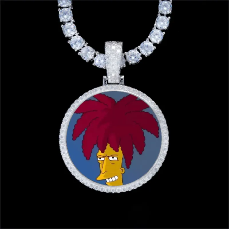 925S & VVS Moissanite 3D Circle Custom Picture Pendant sold by The GUU Shop