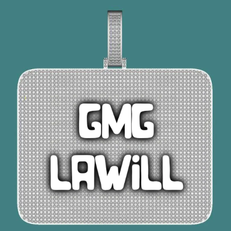 CUSTOM LETTER NECKLACE 3D BIG SQUARE sold by The GUU Shop