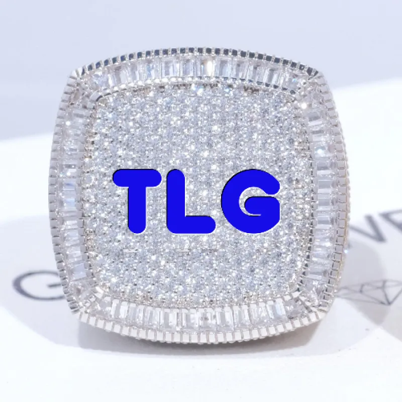 CUSTOM LETTER 3D ICED RING sold by The GUU Shop