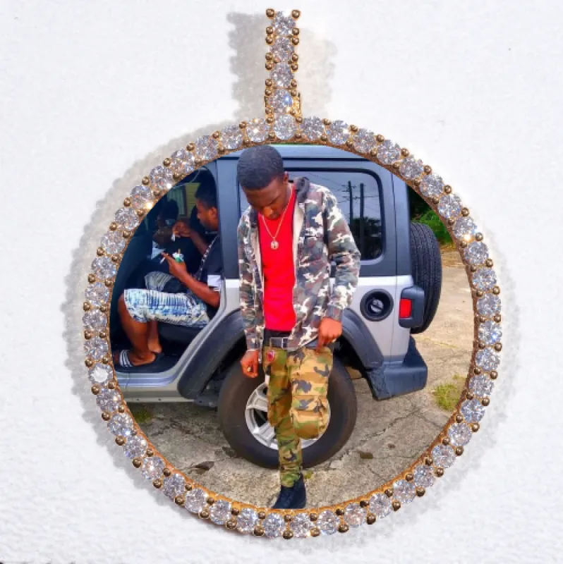 LARGE 3D CIRCLE CUSTOM PICTURE PENDANT sold by The GUU Shop