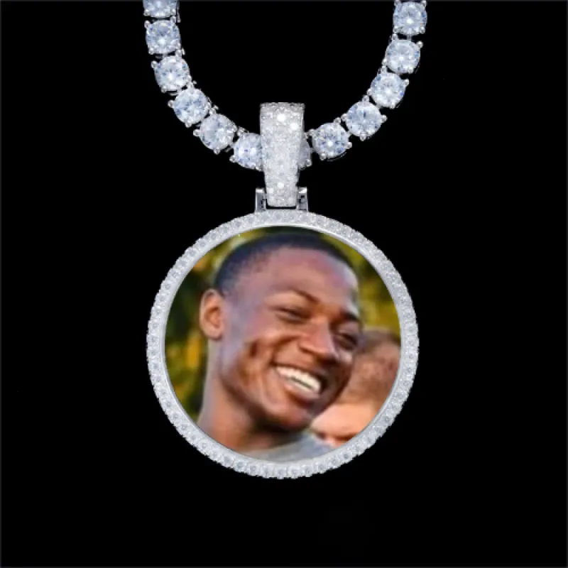 925S & VVS Moissanite 3D Circle Custom Picture Pendant sold by The GUU Shop