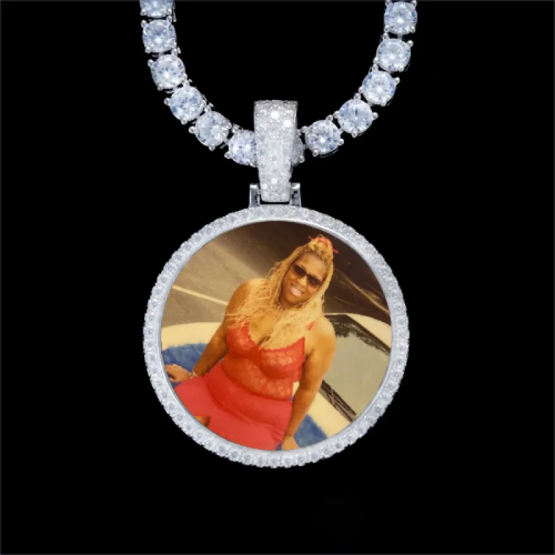 925S & VVS Moissanite 3D Circle Custom Picture Pendant sold by The GUU Shop