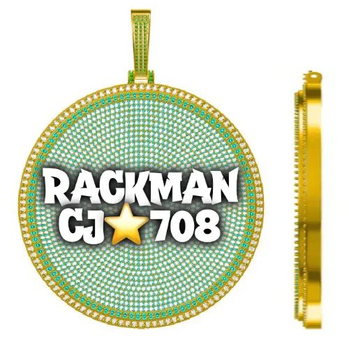 CUSTOM LETTER NECKLACE 3D BIG DISC sold by The GUU Shop