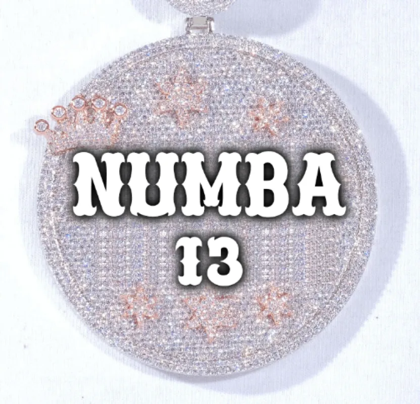 CUSTOM LETTER NECKLACE 3D BIG CROWN DISC sold by The GUU Shop