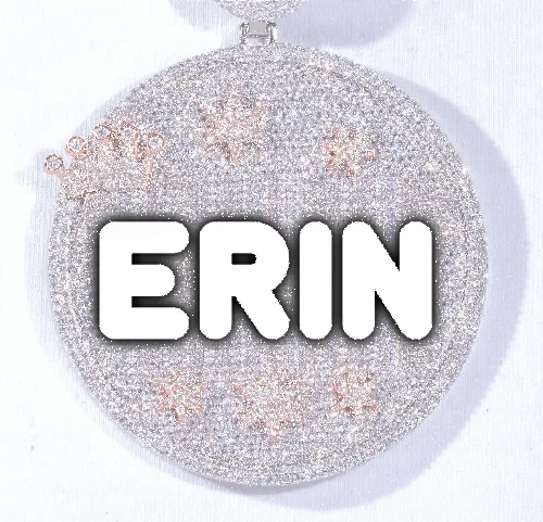 CUSTOM LETTER NECKLACE 3D BIG CROWN DISC sold by The GUU Shop