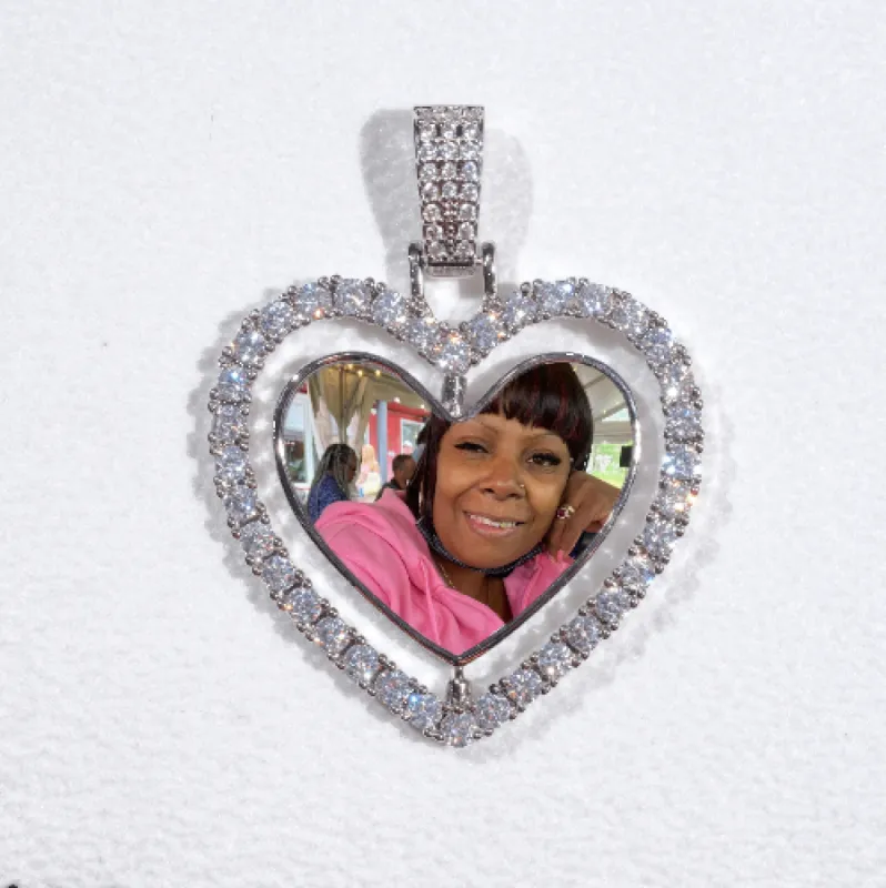 3D Spinning 2-Faced Heart Custom Picture Pendant sold by The GUU Shop
