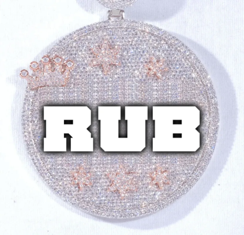 CUSTOM LETTER NECKLACE 3D BIG CROWN DISC sold by The GUU Shop